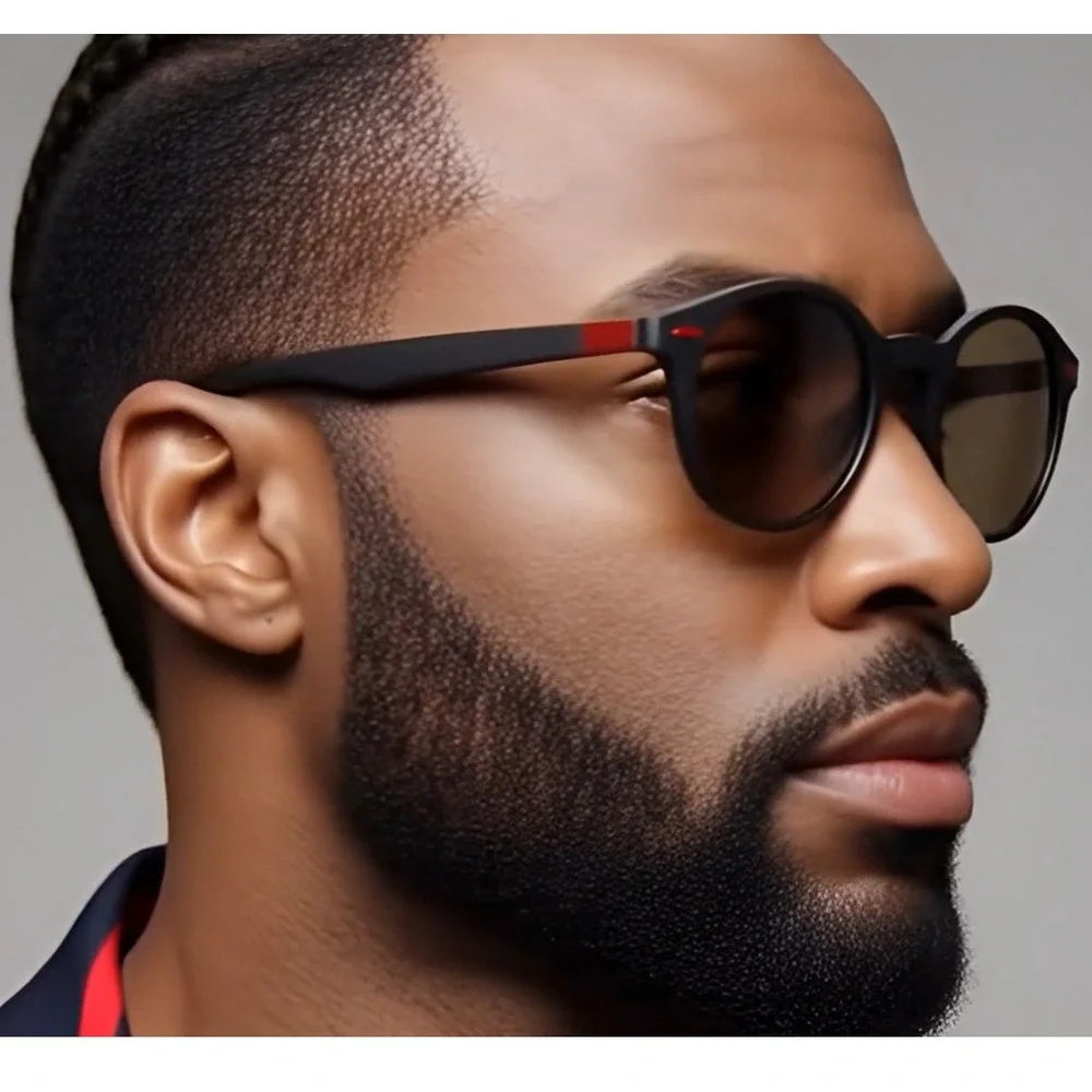 Sunglasses Brown Lens Circle Frame Fashion‎ Model Fashionable Beach Casual Style